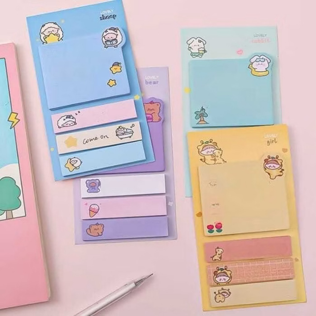 

[Ready] DStore Paper Sticky Notes Cute Animal / Pembatas Buku Motif Lucu