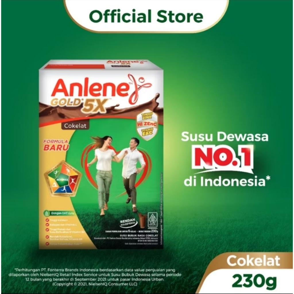 

PROMO CUCI GUDANG! SUSU ANLENE GOLD 5X rasa Cokelat 230gr. Paling Murah