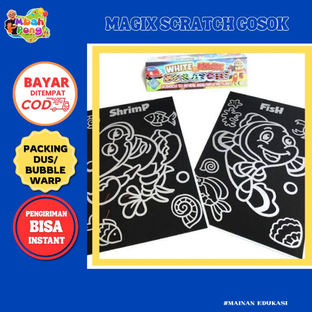 

magic scratch mewarnai dengan mengukir. gosok hitam mainan edukasi anak.