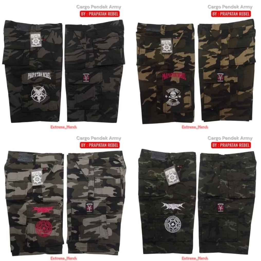 Celana Cargo Pendek army | loreng | Prapatan Rebel
