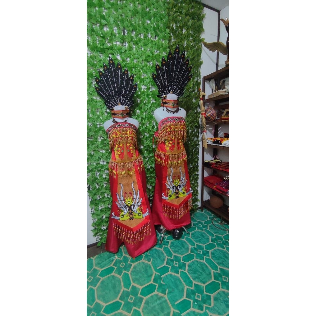 baju adat dayak wanita dewasa fullset