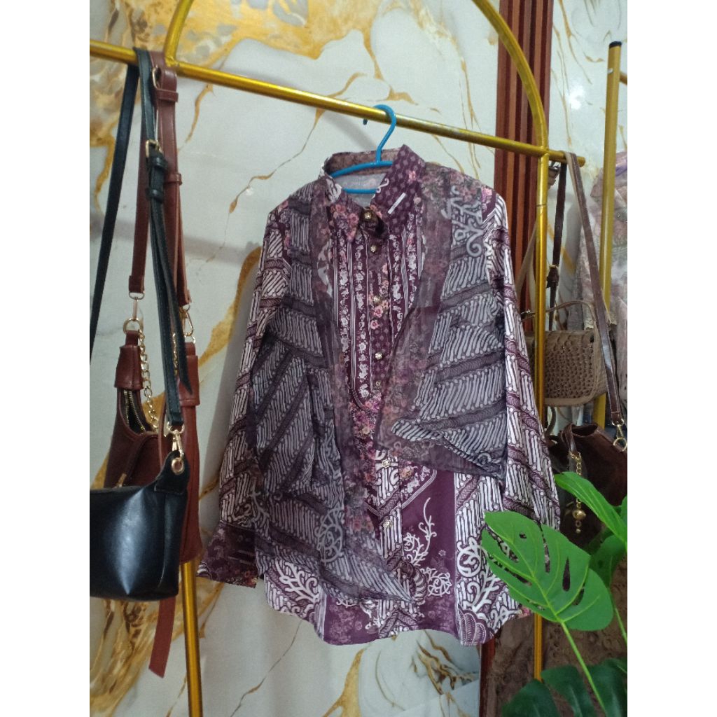 atasan batik sutra wanita