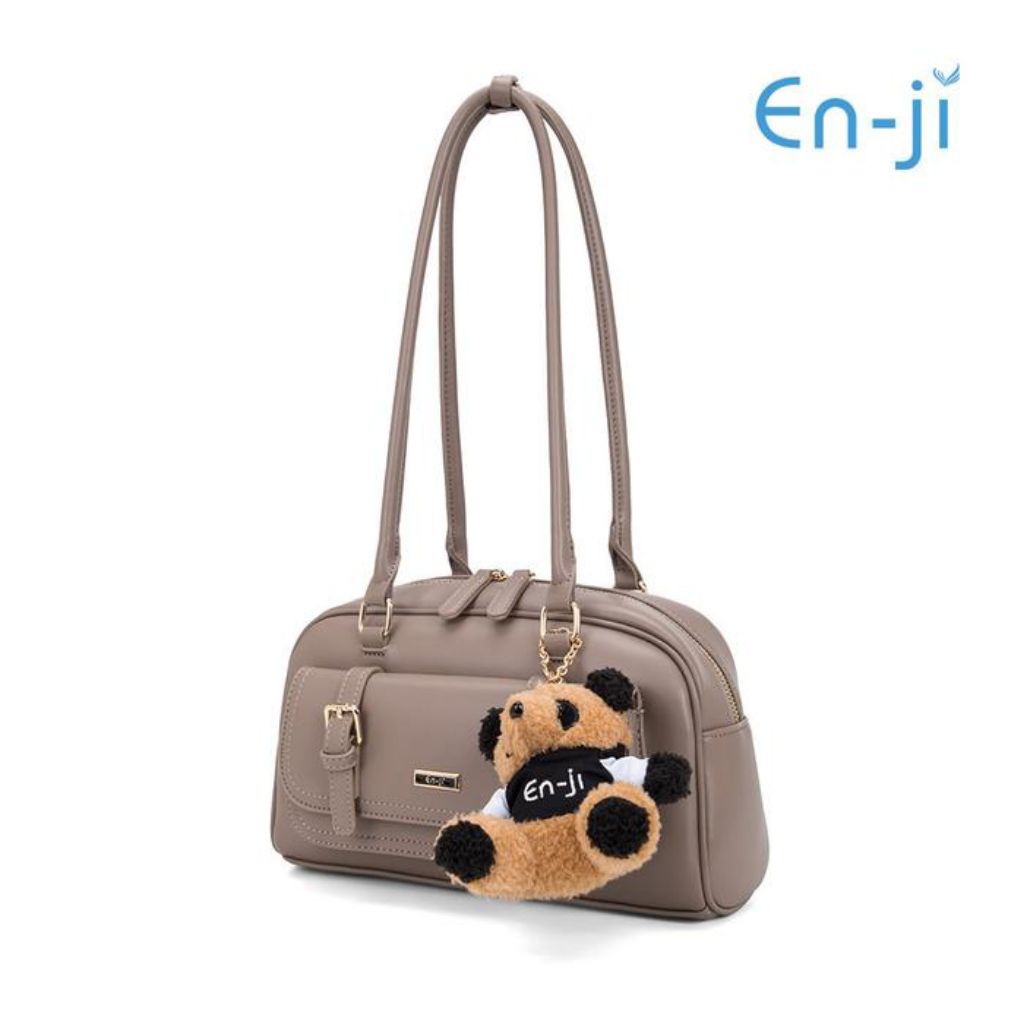 Enji En-ji Wujin Shoulderbag Slingbag Bahan PU Leather Muat Tablet 10 Inch Wanita Truffle