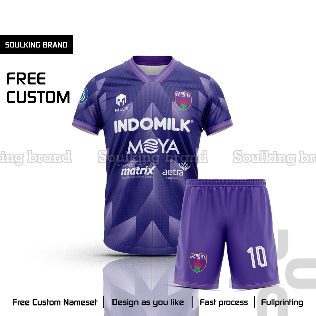 Baju Bola Persita Fc 2023 2024 Home Liga 1 Indonesia Free Custom Nama Warna Ungu Sport