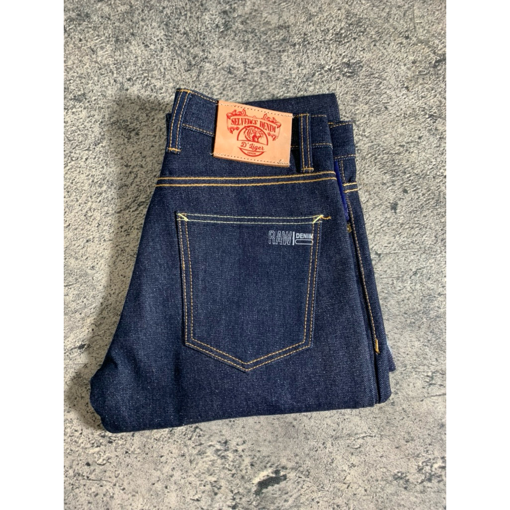 Celana Selvedge Denim Jumbo Selved Raw Denim 15 Oz Original Evolusion Celana Jeans Pria Selvedge