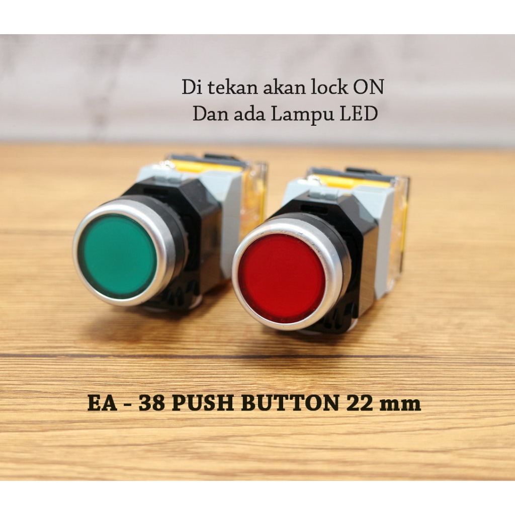 EA 38 TD PUSH BUTTON 22 mm LOCK + INDIKATOR LED