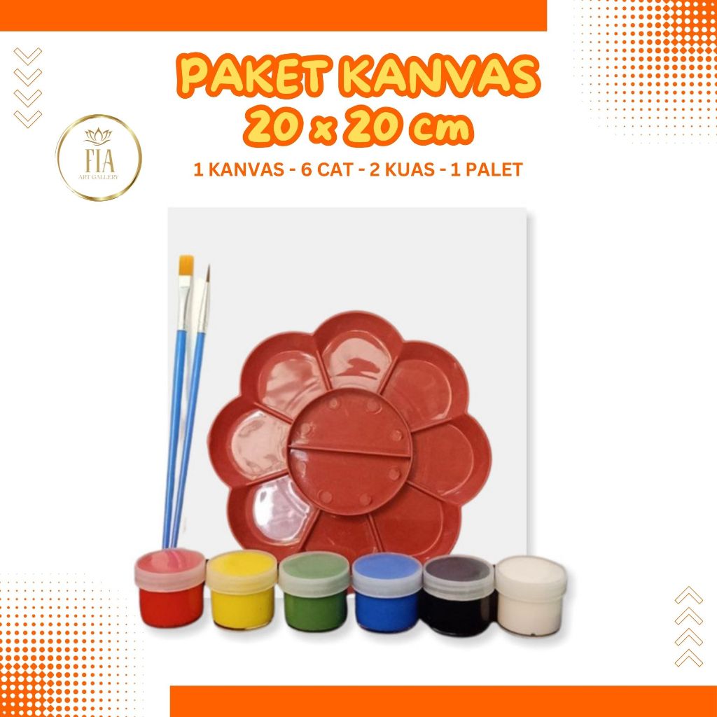 

Alat Lukis Anak Lengkap 1 Set 20x20 cm Peralatan Melukis Kuas Cat Air Minyak Warna Watercolor Palet Kuas Painting Brush Kanvas Canvas 20 x 20 cm Paint Art Acrylic Akrilik