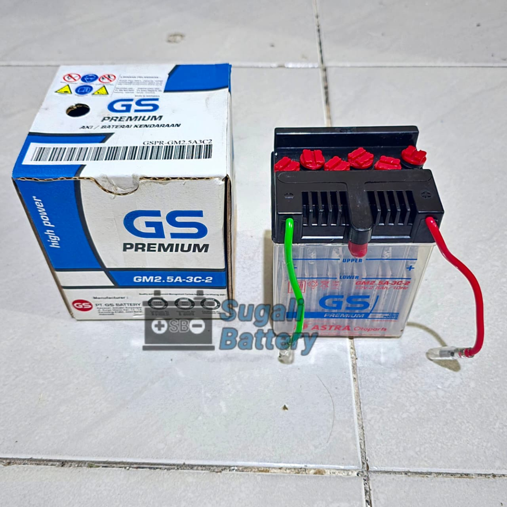 Aki Motor Honda GL Pro Max Neotech Aki GS ASTRA GM2.5-3C2 Aki Basah 12volt 2.5Ah ORIGINAL ASTRA OTOP