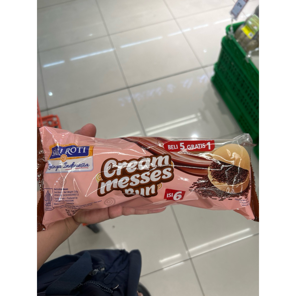 Sari roti krim meses Bun isi 6 230gram
