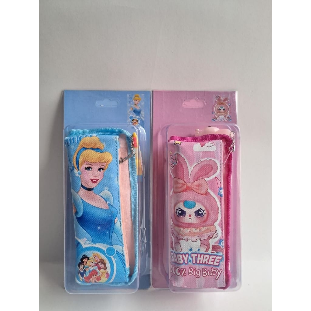 

Tempat kotak pensil karakter anak-anak resleting cewe