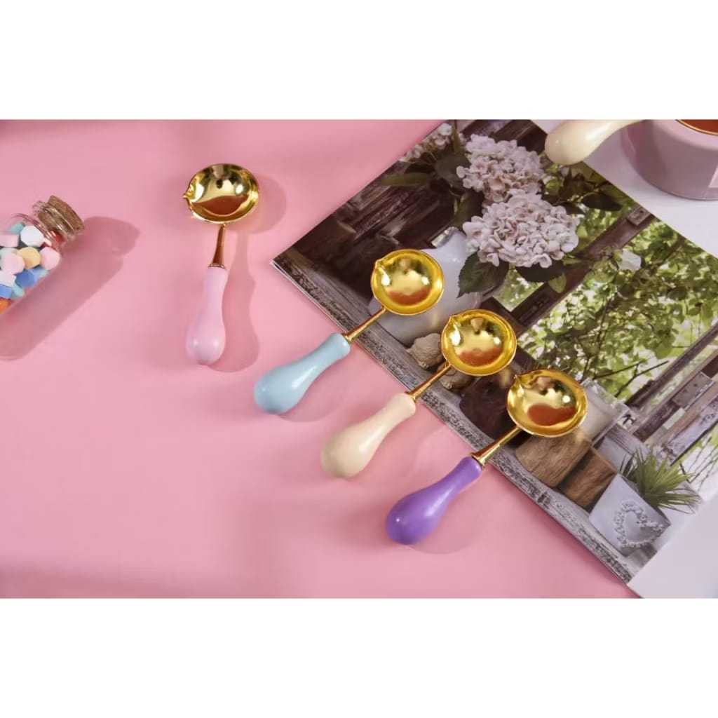 

wax seal - sendok - bak stempel - Wax Spoon 2cm - Sendok Cairan Stempel Lilin - Seal Wax Stamp gagang warna pastel - alat wadah melelehkan