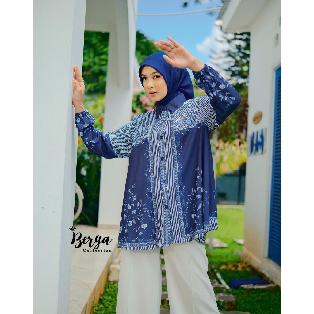 blouse tunik oversize motif printing terbaru premium Deska by Berga Collection
