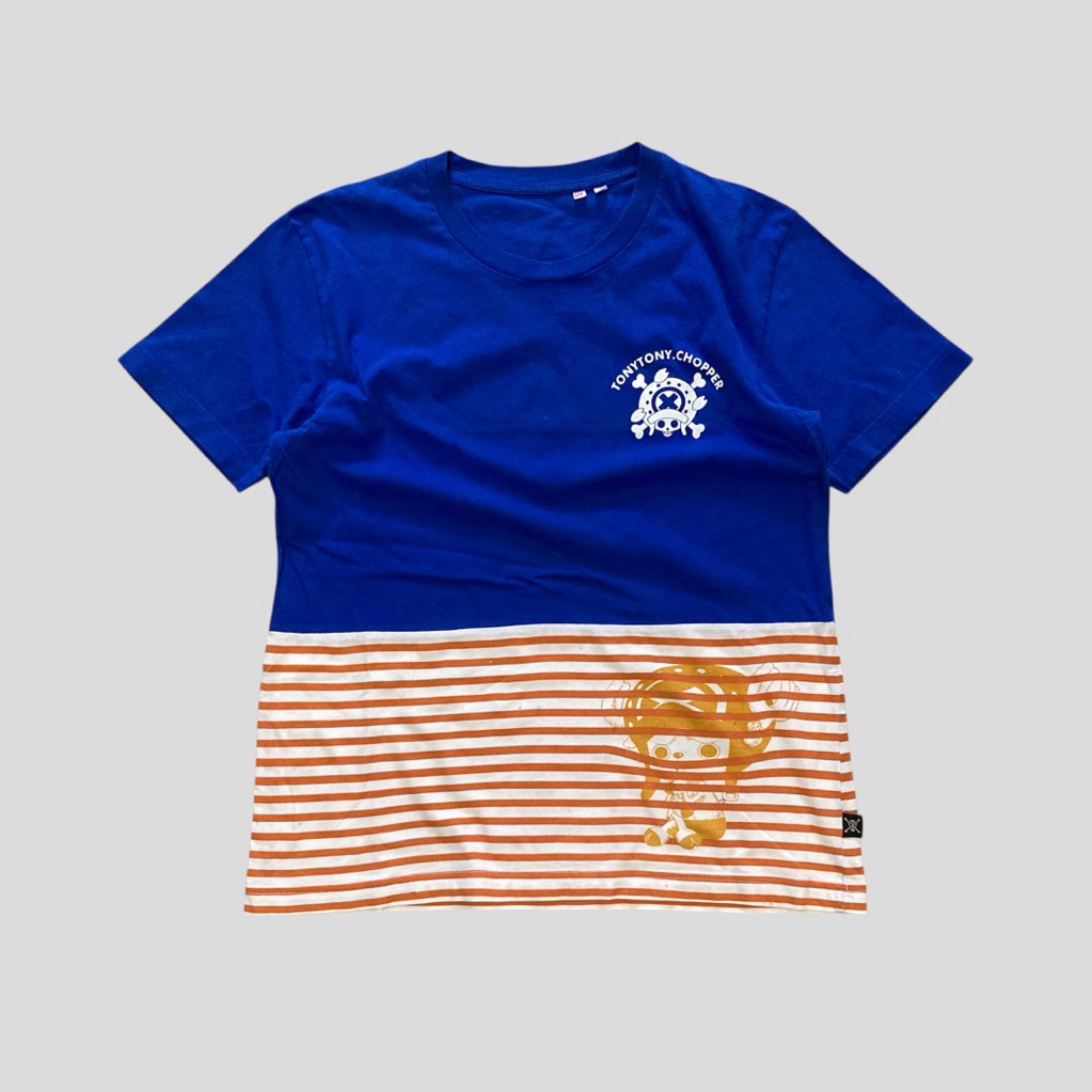 Kaos stripe anime kartun uniqlo x one piece chopper