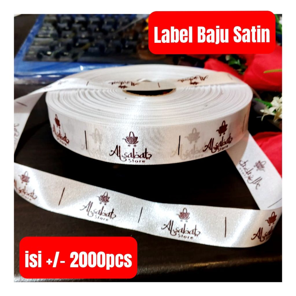 

Label Nama Baju Satin Custom Sablon 2000pcs 1cm 2cm