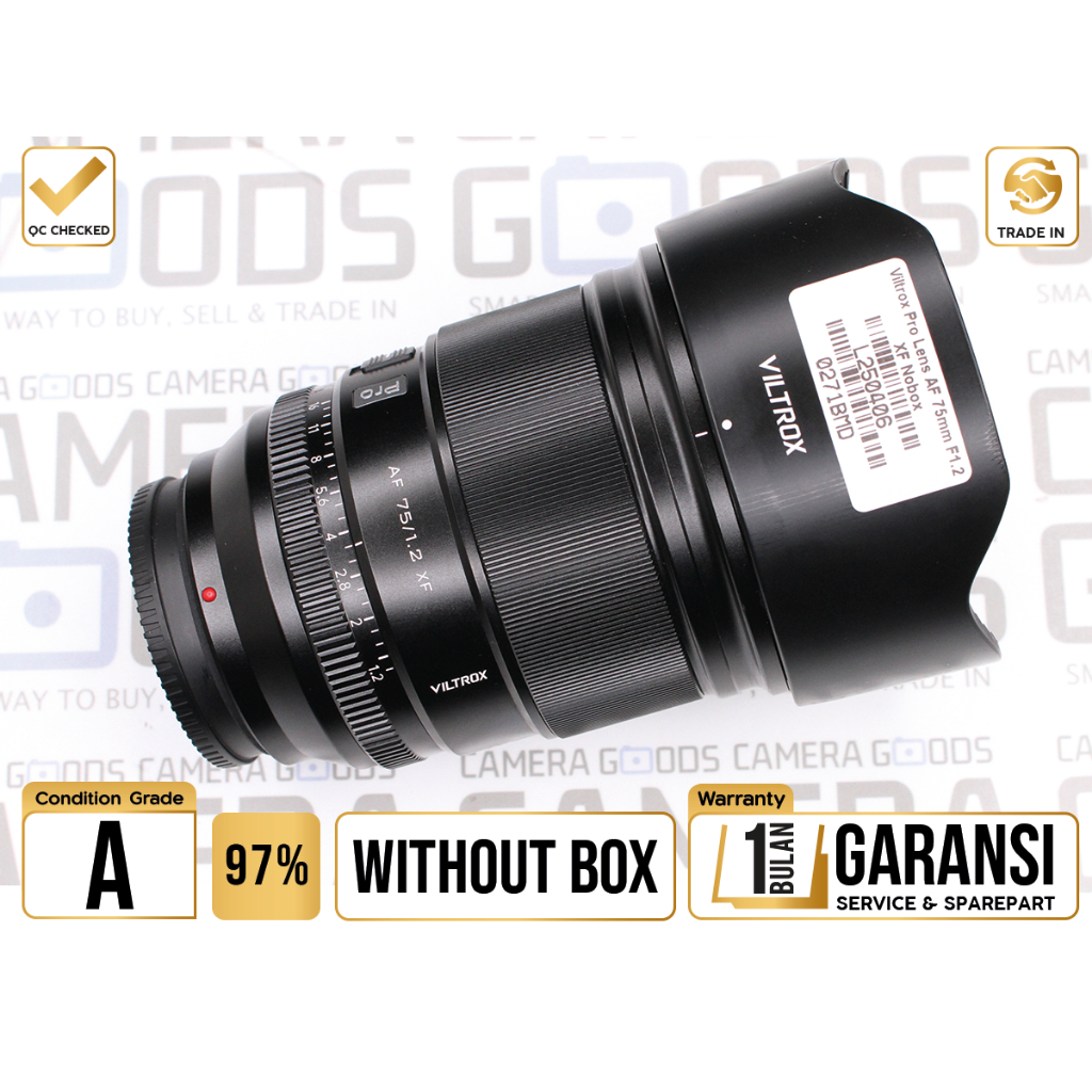 Lensa Viltrox AF 75mm F1.2 STM ED IF XF PRO Autofocus Lens for Fuji X Second Bekas Grade A - L250406