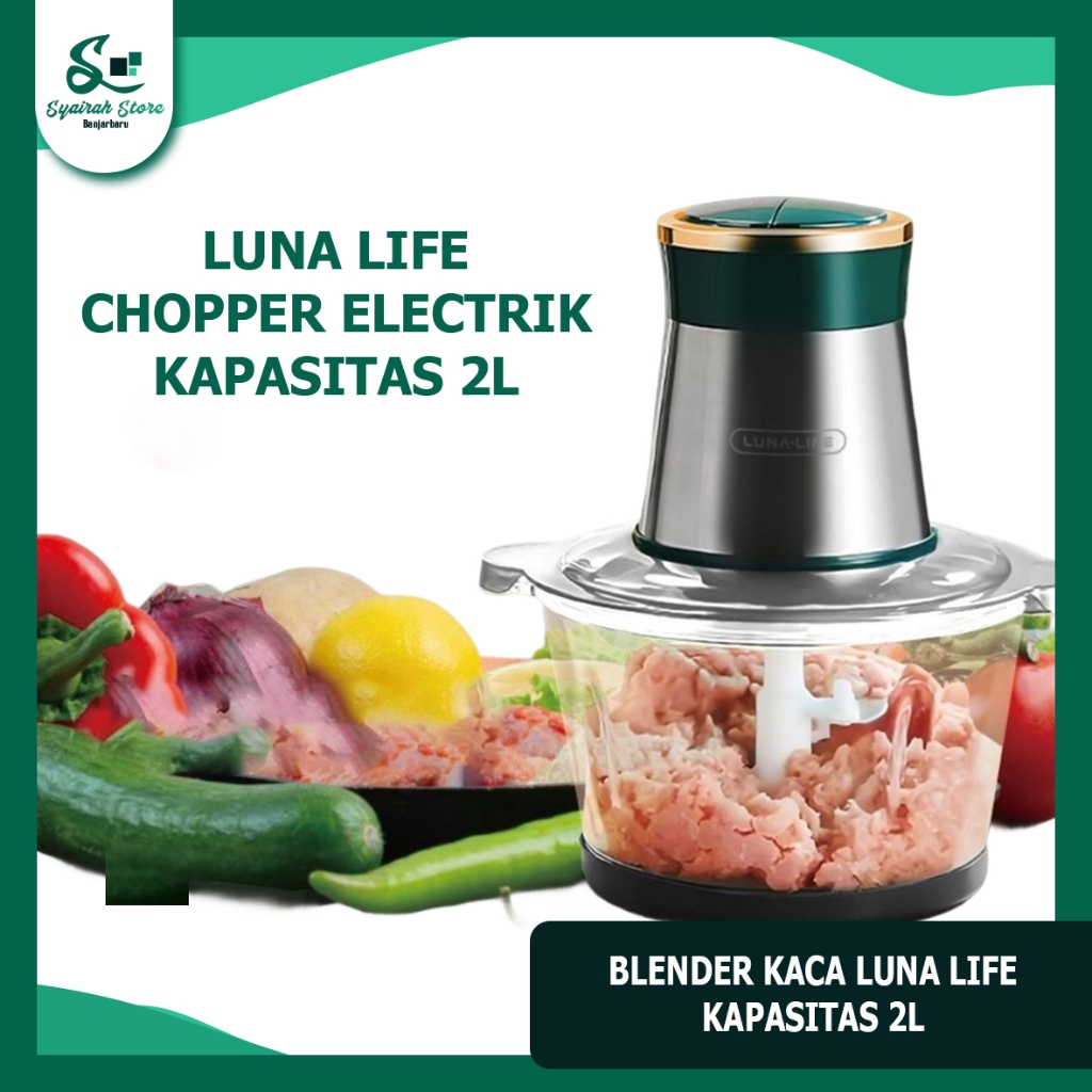 LUNA LIFE CHOPPER KACA FP02B | Blender Kaca Chopper Luna Life Multifungsi FP02B