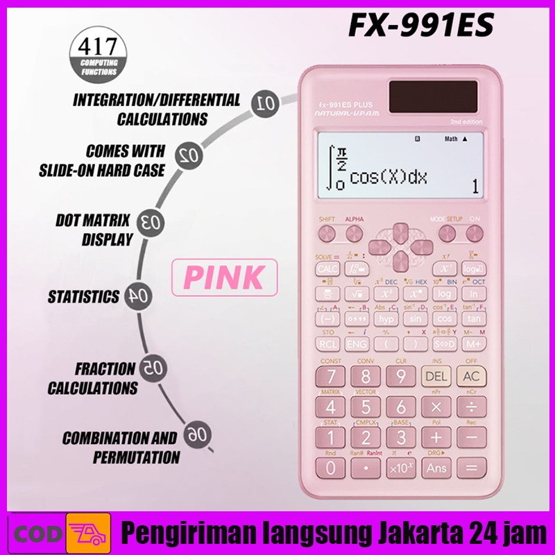

【Siap kirim】CASIO Fx-991ES plus Kalkulator Ilmiah portabel isi ulang tenaga surya generasi terbaru Kalkulator Uji Fungsi Ilmiah Komputer