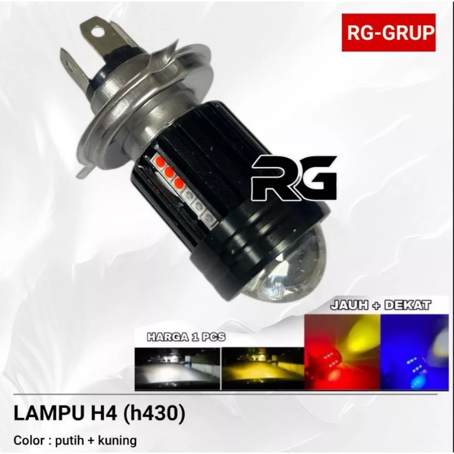 Lampu utama LED Laser H4 Projector premium Super terang Putih Kuning AC / DC  Motorcycle headlights 