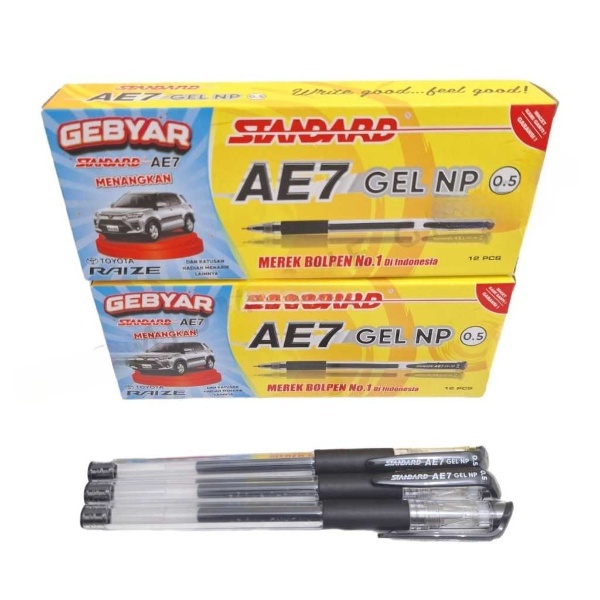

1 Kotak isi 12 Pcs Pena Gel STANDARD AE 7 NP 0,5 / Pena Gel STANDARD AE 7 NP 0,5