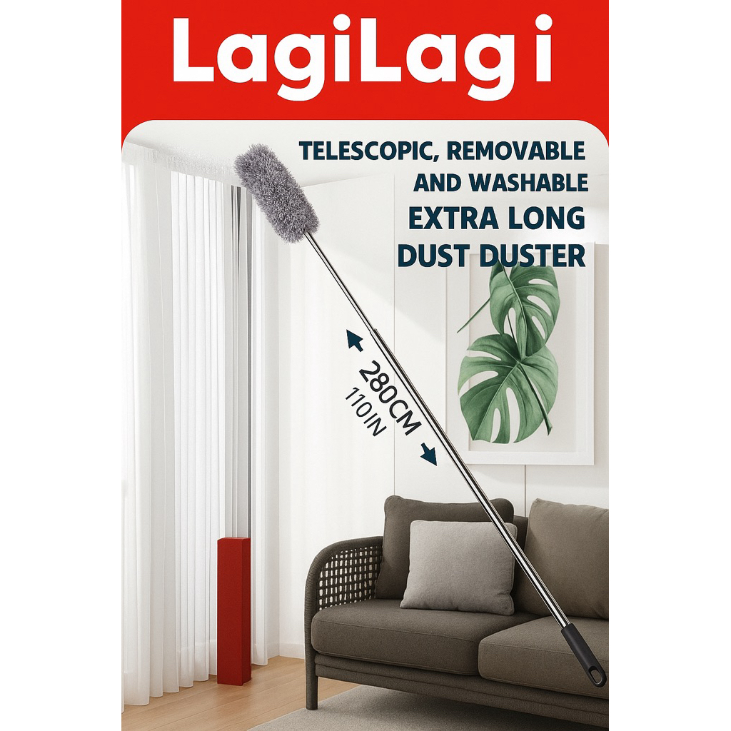 Kemoceng Microfiber / Alat Pembersih Plafon Langit Sapu 280Cm / Kemoceng Pembersih Debu |Tingkat Sap