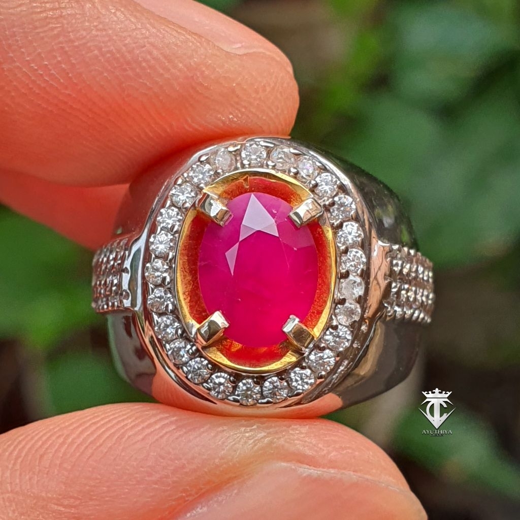 Batu Permata Mulia Natural RED Ruby Burma Myanmar 2.07 Ct GRI Lab Memo