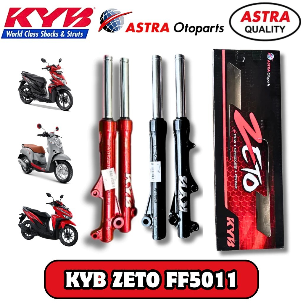 (FF5011) SHOCK DEPAN SOKBREKER MOTOR BEAT FI VARIO 125 VARIO 150 SCOOPY GENIO STYLO KYB ZETO FF5011 