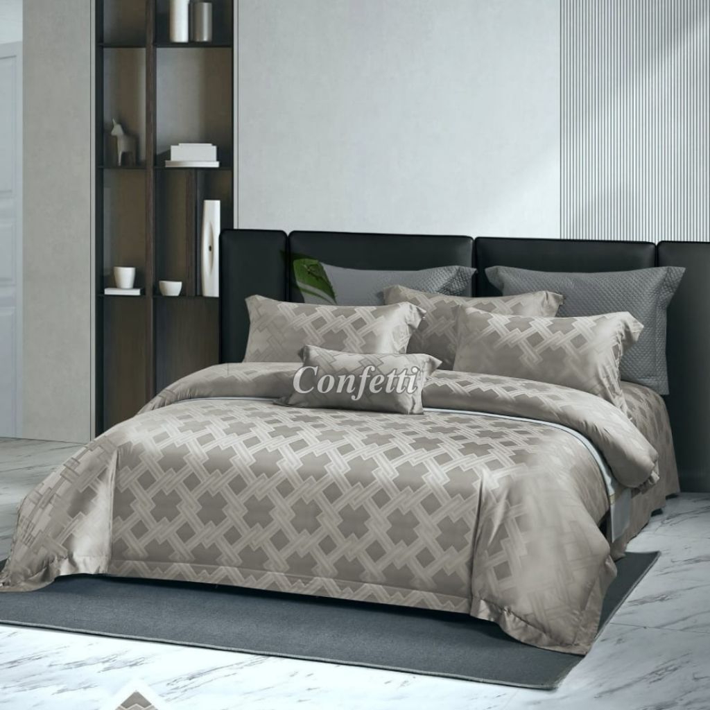 Sprei Tencel Confetti Bahan Tencel Jacquard | UK 90/100x200 120x200 160x200 180x200 200x200