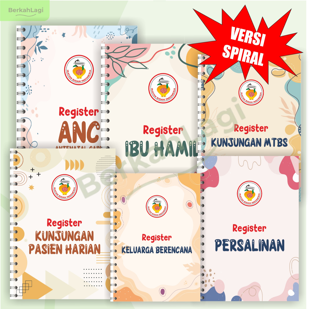 buku besar Buku REGISTER Buku KAS BUKU MTBS (buku kunjungan pasien harian), Buku Bidan, Ukuran F4, B