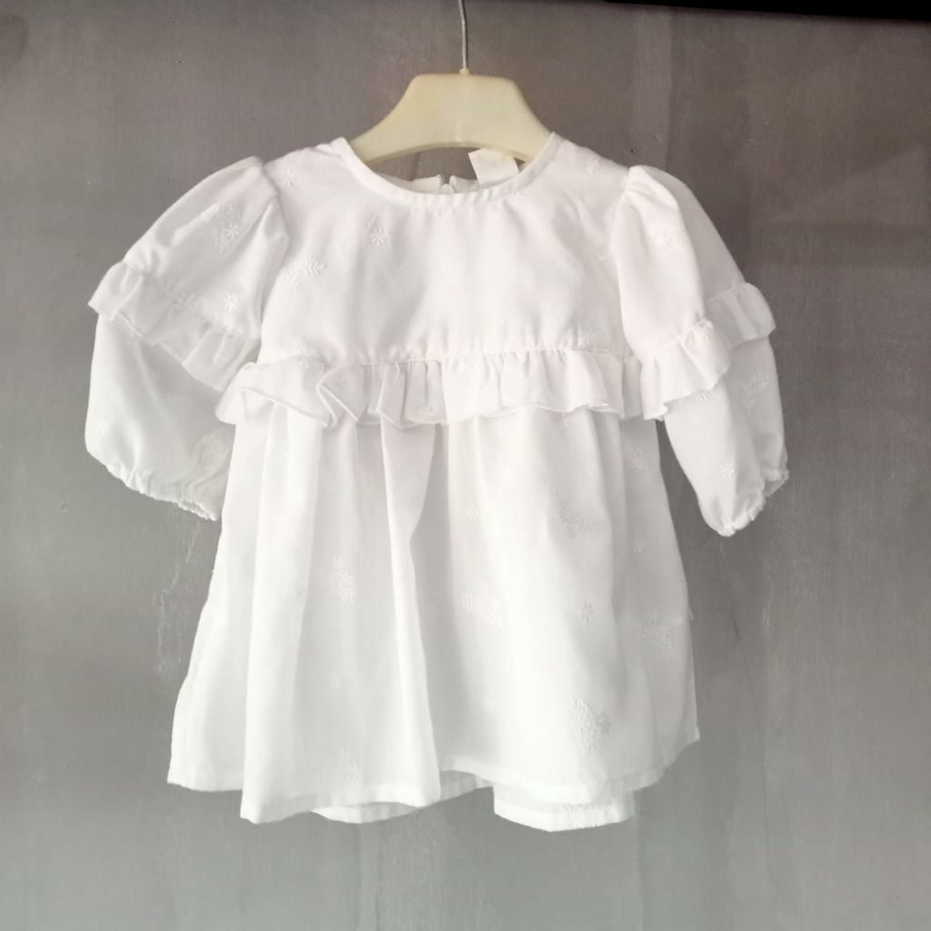 Pipiniko Midi Dress Bordir Lengan Pendek Anak Perempuan