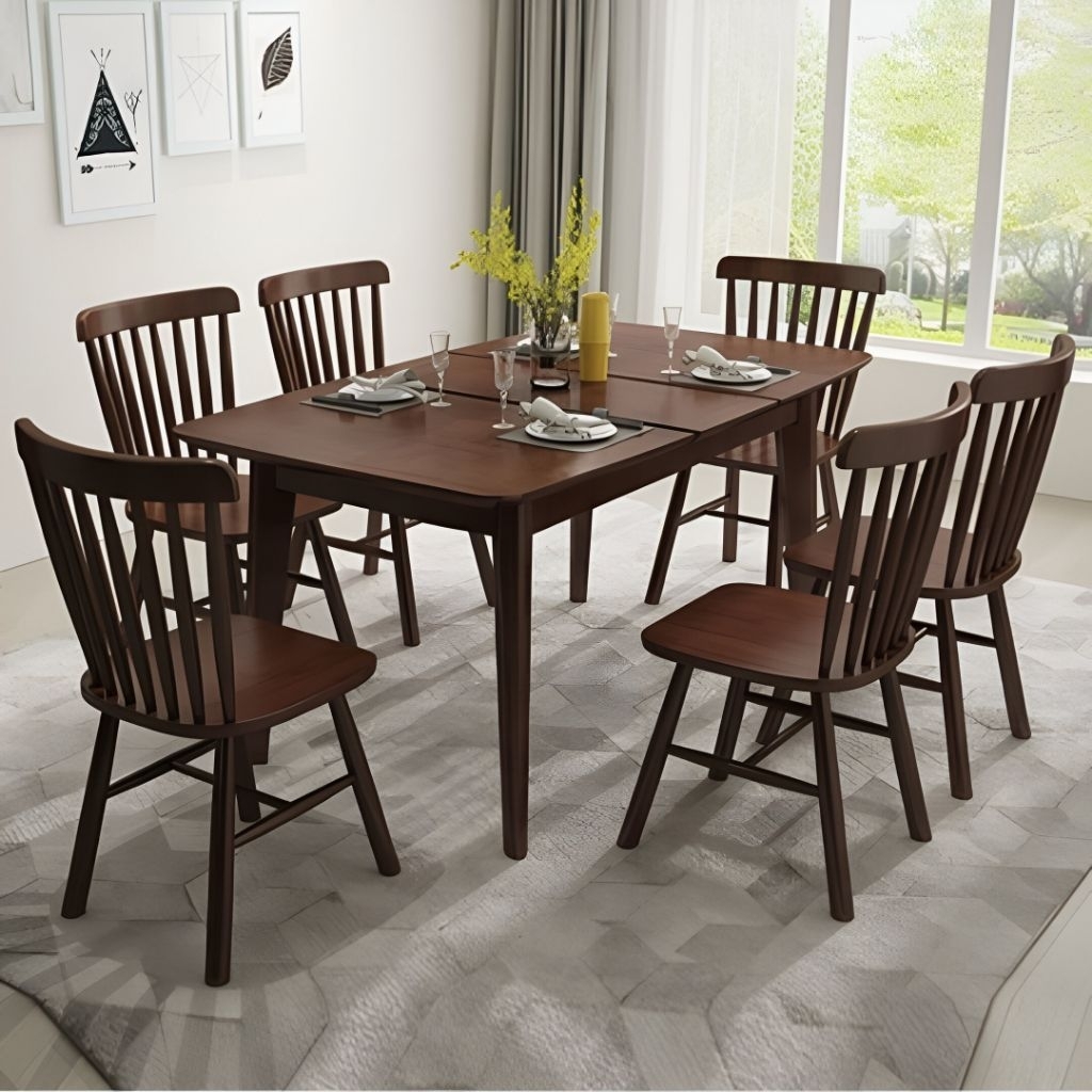 SET KURSI MEJA MAKAN MINIMALIS MEJA MAKAN 6 KURSI MEJA MAKAN KAYU KURSI MAKAN CAFE