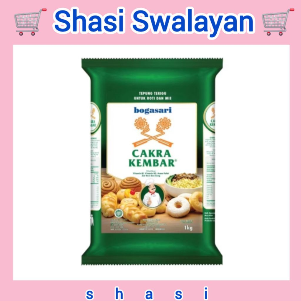 

Bogasari Cakra Kembar Premium 1 Kg - Tepung Terigu Protein Tinggi