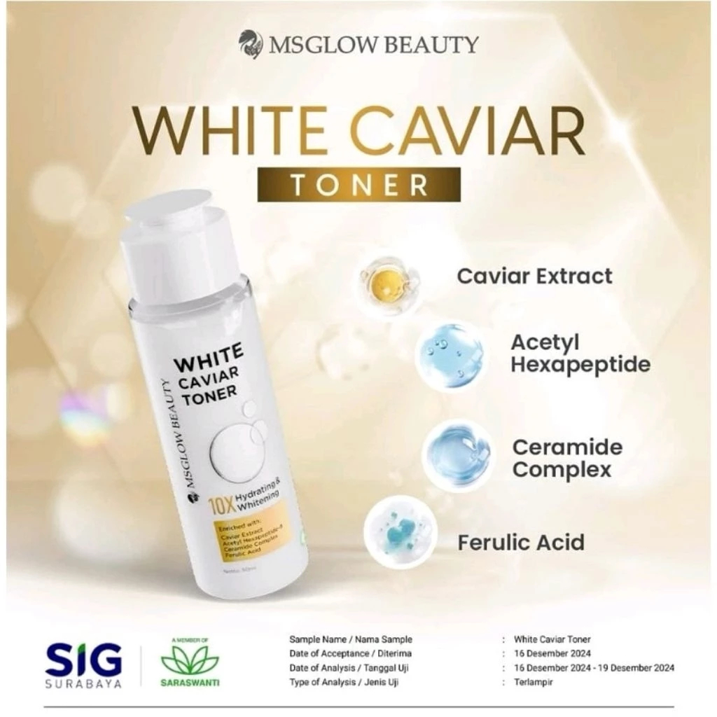MS GLOW - White Cavier Toner Untuk Flek Hitam (Toner Hydrating)