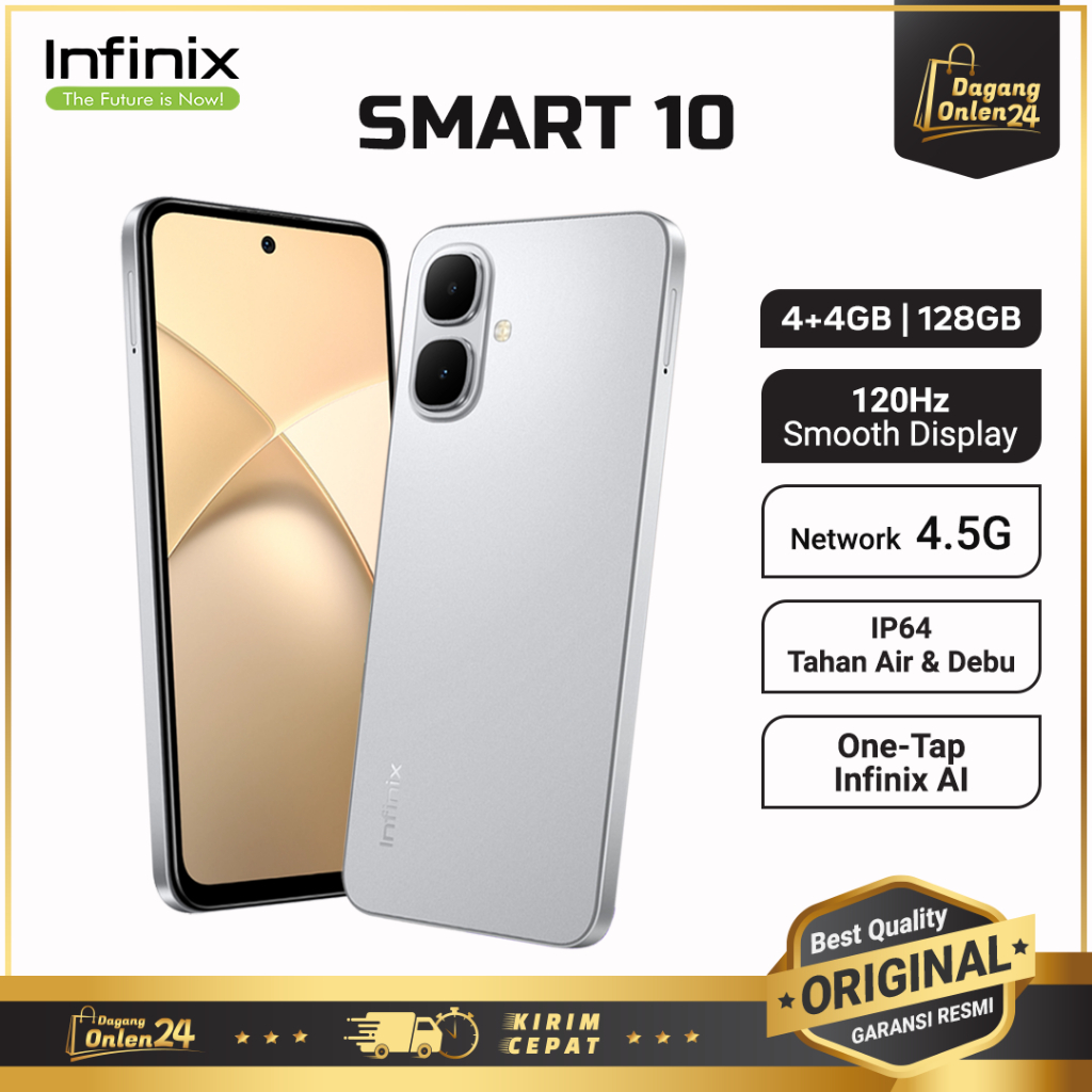 Infinix Smart 10 4+4GB/128GB Androind 5000mAh HP Murah Original 100% Handphone 1 Jutaan Terbaik 2025