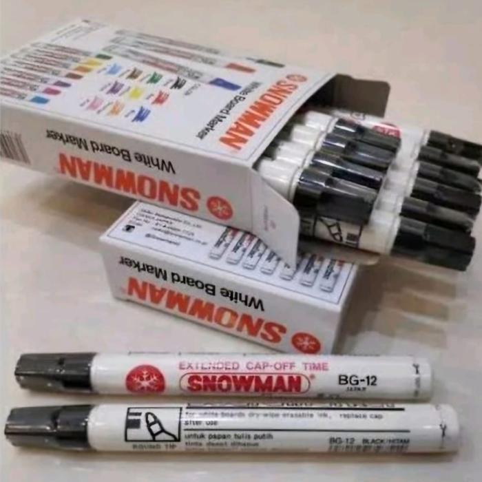 

SNOWMAN SPIDOL BOARDMARKER BG 12 | SPIDOL PAPAN TULIS | 100 % ORIGINAL