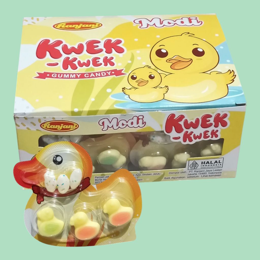

Ranjani KWEK KWEK Permen Lunak Bentuk Bebek 9gr (24 pcs/box)