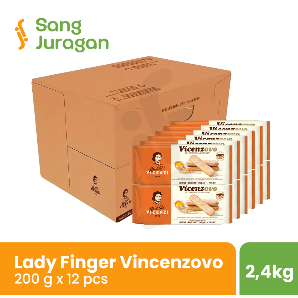 

Vicenzovo Lady Finger 200 Gr isi 12 Pcs | Lady Finger Matilde Vicenzi Vincenzovo 200 Gr x 12 Pcs | Biskuit Lady Finger Italy Matilde Vicenzi Vicenzovo | Vincenzovo Lady Finger Biskuit Tiramisu 200gr (isi 12) - KARTON