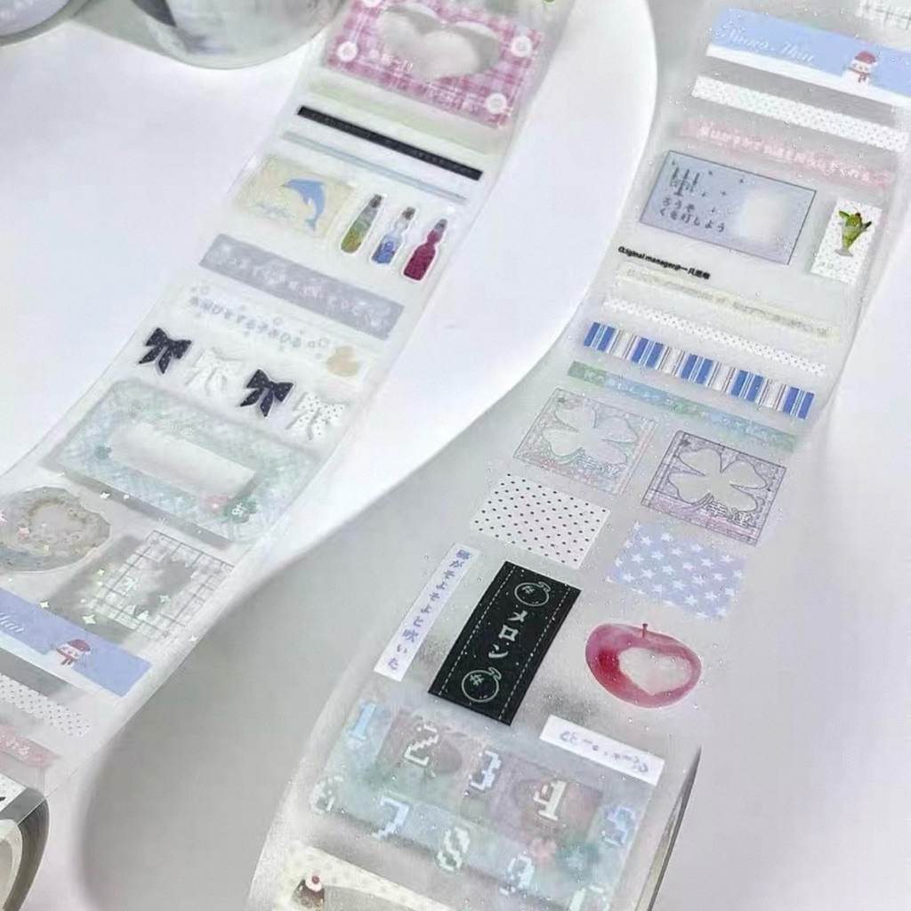 

38cm] Y2k Biten Apple share sticker roll - stiker dekorasi ecer jurnal journaling