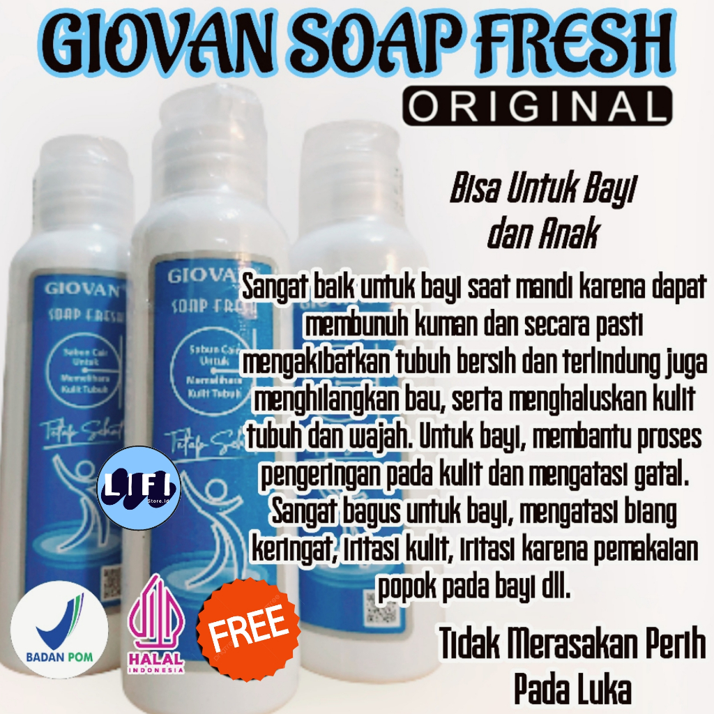 Giovan Soap Fresh Original - Sabun Gatal Ampuh - Sabun Anak Biang Keringat 90GR Sabun Bayi Cair