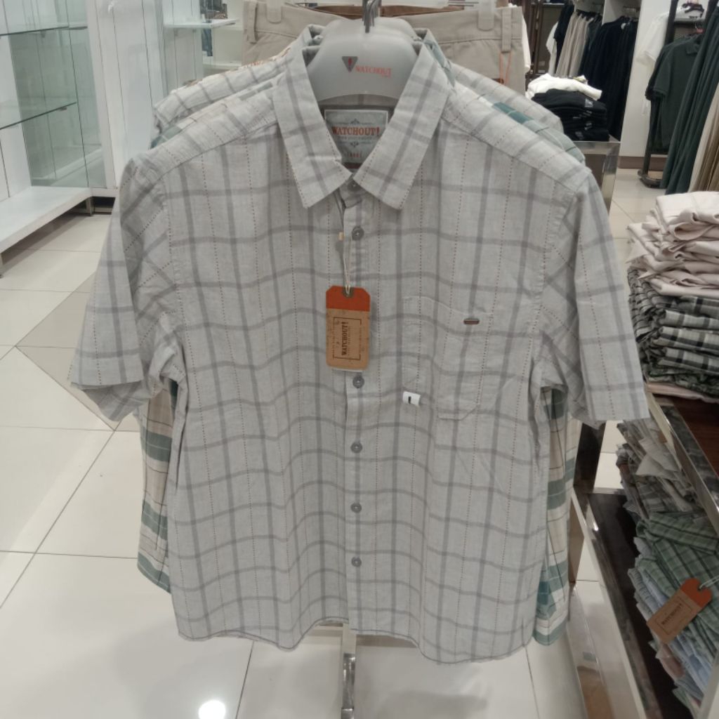 WATCHOUT KEMEJA PRIA LENGAN PENDEK - KEMEJA PRIA KOTAK KOTAK - ORIGINAL