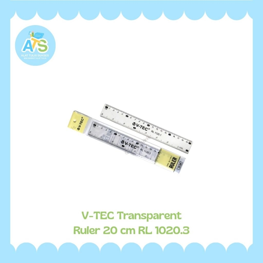 

v-tec transparent ruler 20 cm rl 1020.3