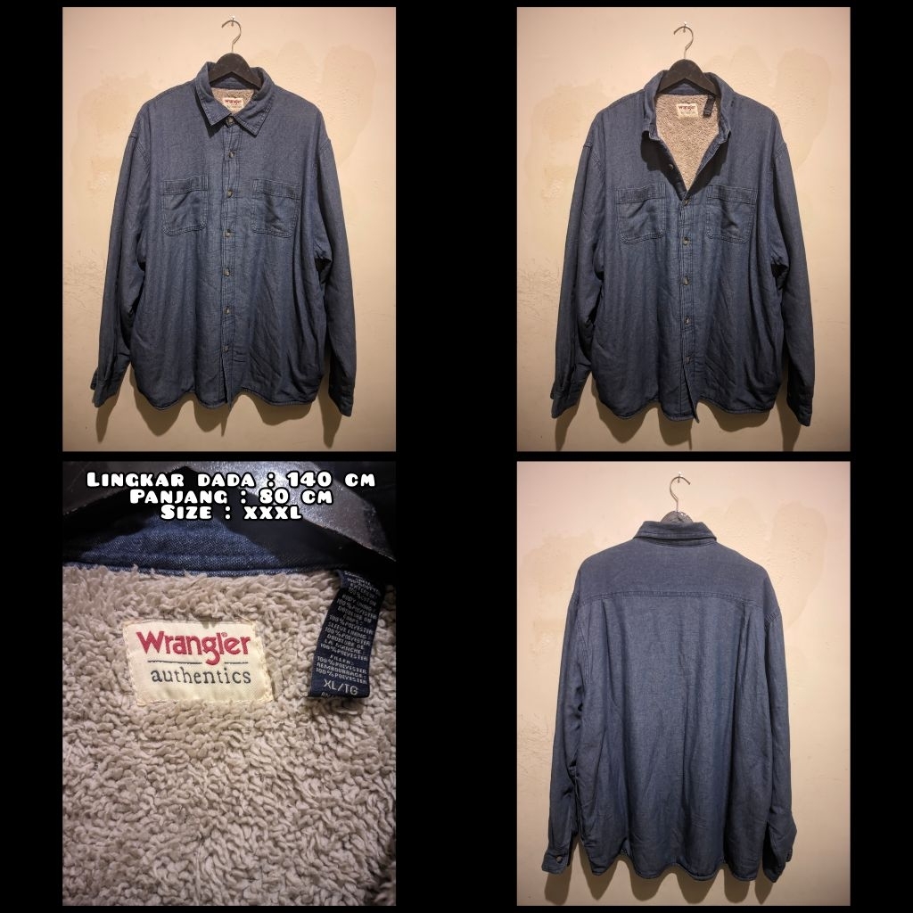 Jaket Sherpa Denim Merk Wrangler Second Original.