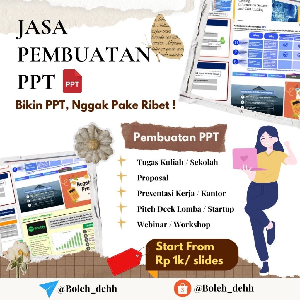 Jasa Pembuatan PPT / Power Point/ Slides / Canva