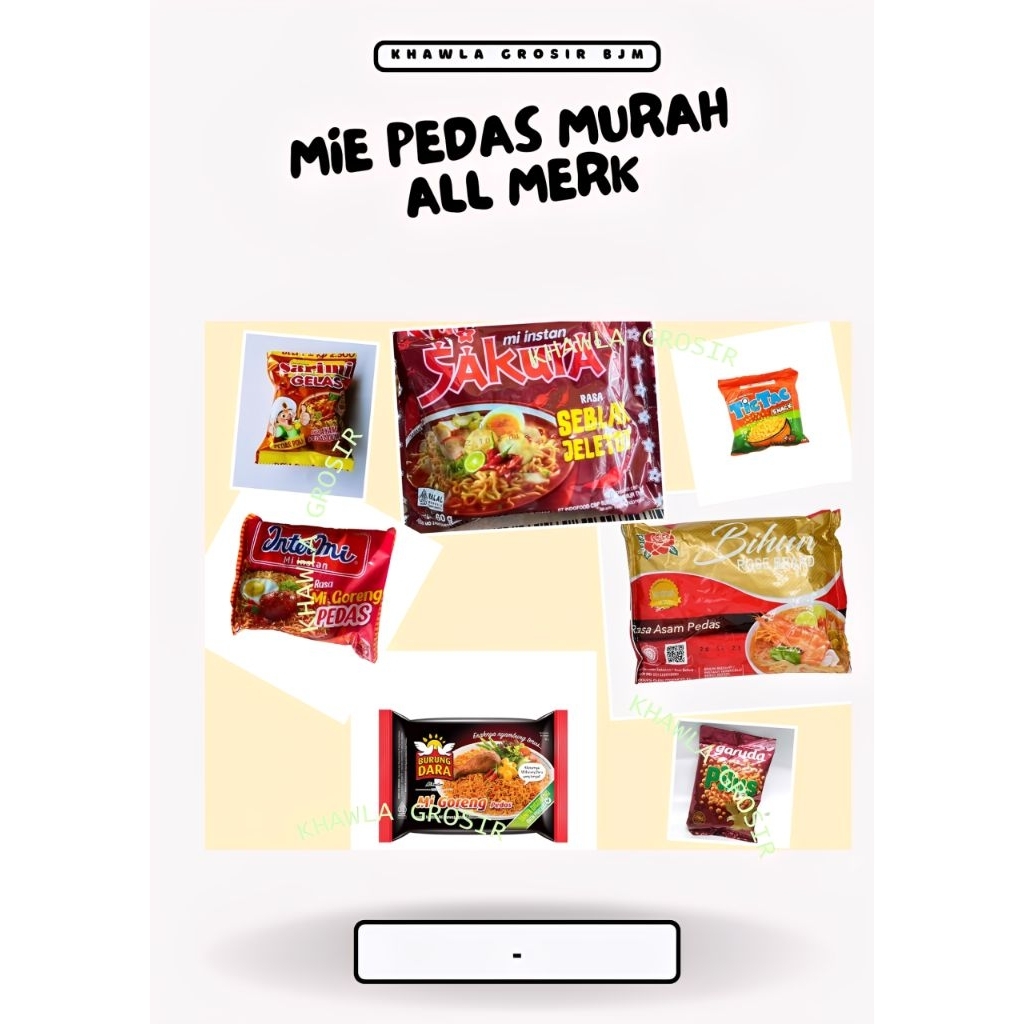 

Banjarmasin | Mie Pedas - Mie Sakura Seblak Jeletot / Intermie / Burung Dara / Bihun