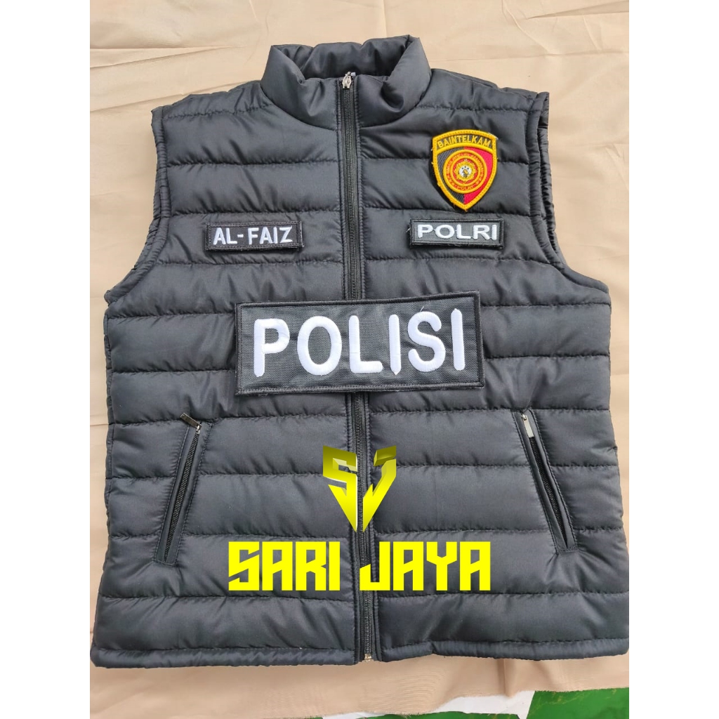 Free Nama - Rompi Gelembung Intelkam Polri Vest Polisi Intelkam Rompi Vest Puffer Gelembung Custom