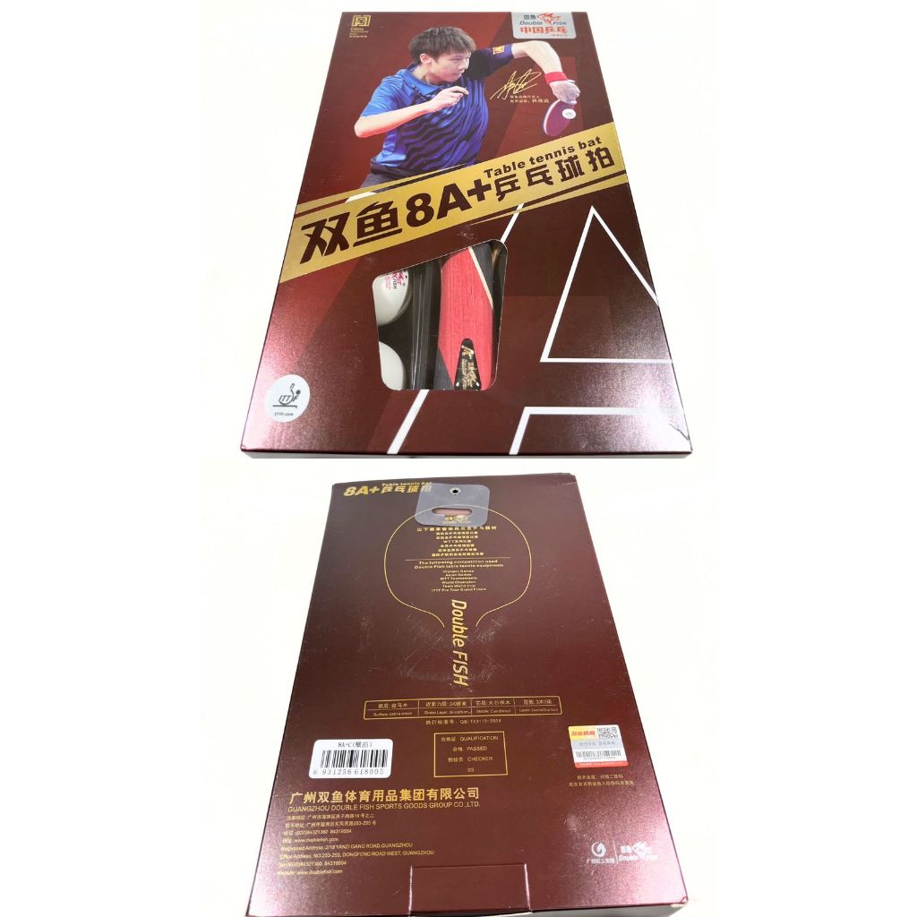 BET PINGPONG DOUBLE FISH 8A+C / BET TENIS MEJA DOUBLE FISH 8A+C CARBON - ORIGINAL DOUBLE FISH