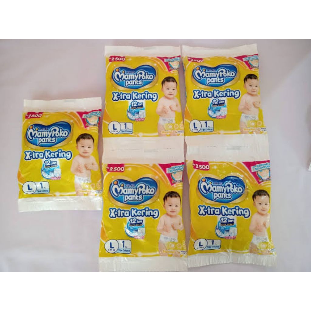 MAMY POKO size L/POPOK BAYI Pampers Renceng Sachet(1 renceng isi 6 pcs)