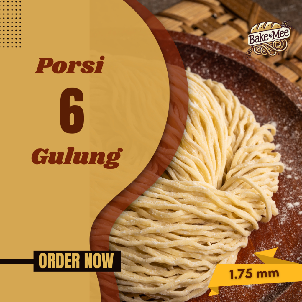 

Mie Mentah Agak Pipih 1.75mm - 6 Gulung (600gr)