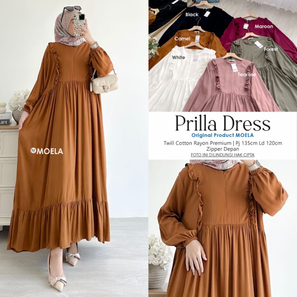 GAMIS RAYON TWILL POLOS PRILLA DRESS MOELA