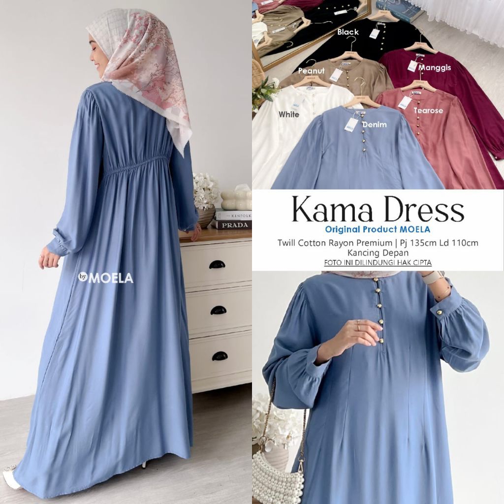 GAMIS POLOS RAYON TWILL KAMA DRESS MOELA