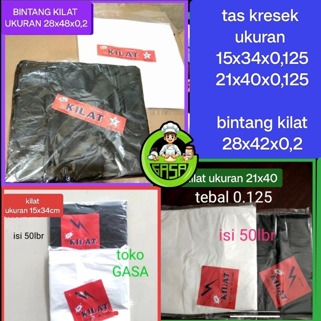 cap kilat - bintang kilat ukuran 15 - ukuran 21 - ukuran 28 kantong Tas Kresek plastik bintang kilat